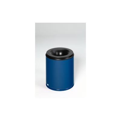 PROREGAL Selbstlöschender Papierkorb | 80 Liter, HxBxT 56x46,5x46,5cm | Verzinkter Stahl | Blau | Papiereimer Mülleimer für Papier Image