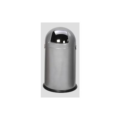 PROREGAL Klassischer Abfallsammler | 40 Liter, HxBxT 73x46,5x46,5cm | Verzinkter Stahl | Silber | Mülleimer Abfalleimer Image