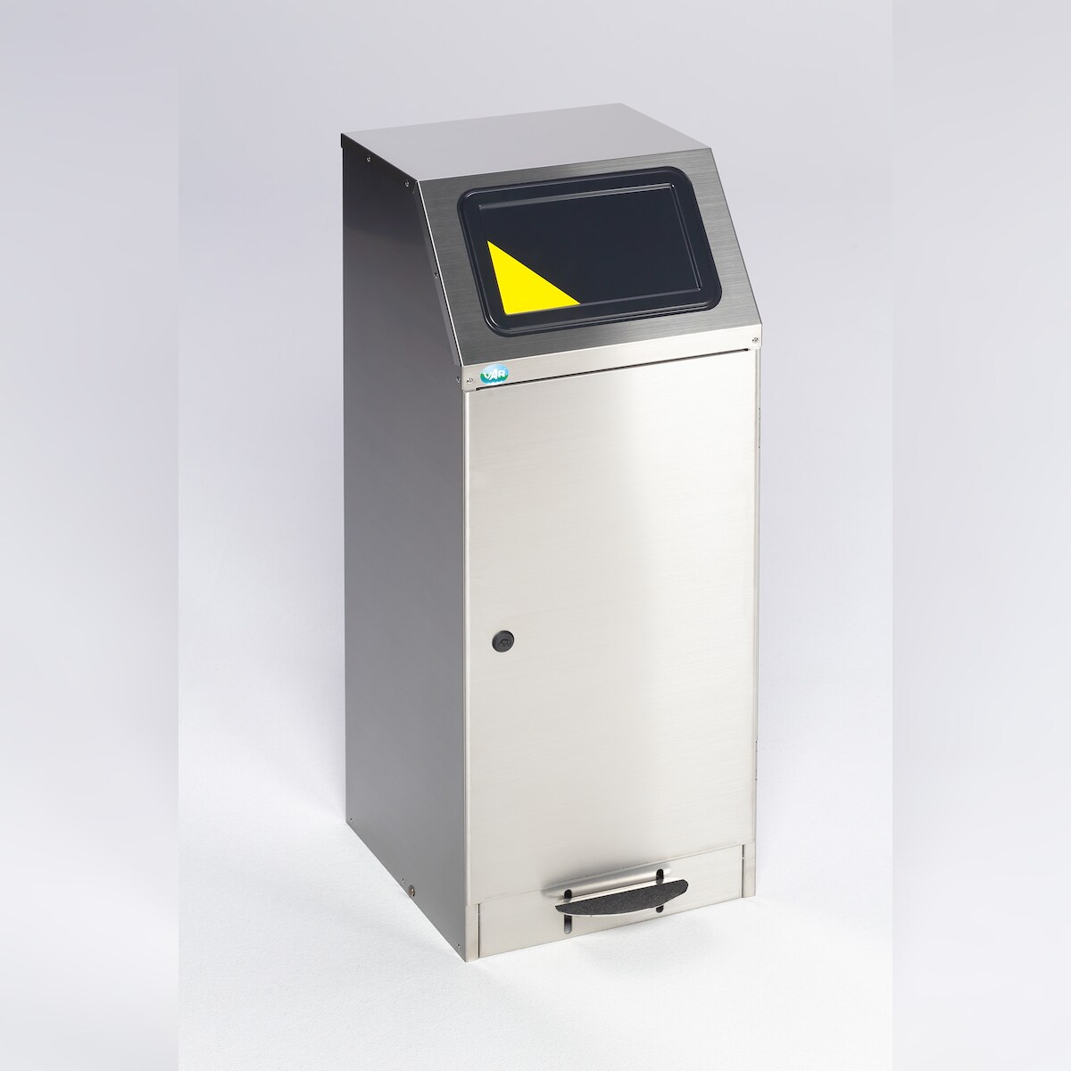 PROREGAL Selbstlöschender Wertstoffsammler mit Fußpedale | 78 Liter, HxBxT 100,5x40,5x47,5cm | Edelstahl | Grau | Mülleimer Abfalleimer Müllkorb Image