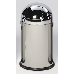 PROREGAL Klassischer Abfallsammler mit Einwurfklappe & Inneneinsatz | 40 Liter, HxBxT 73x46,5x46,5cm | Edelstahl | Silber | Mülleimer Abfalleimer Image