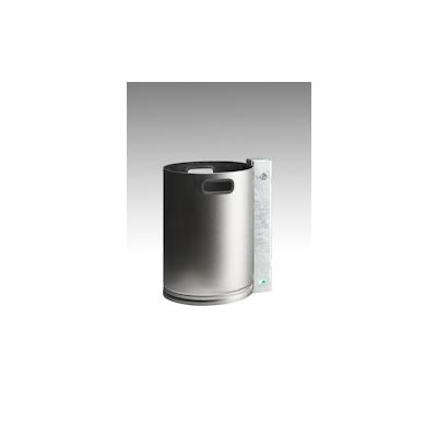 PROREGAL Abfallsammler zur Wand- oder Rohrbefestigung | 30 Liter, HxBxT 46x33x33cm | Edelstahl | Mülleimer Abfalleimer Müllkorb Image