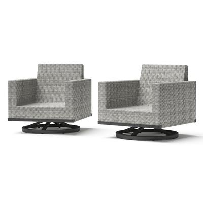 Milo Grey 2 Piece Aluminum Outdoor Patio Club Chairs