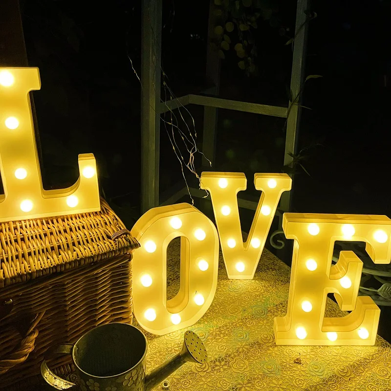 16cm Alphabet Buchstaben LED Lichter leuchtende Nummer Buchstaben Lichter melden Lampe Batterie Nachtlicht für zu Hause Hochzeit Geburtstag Decora Image