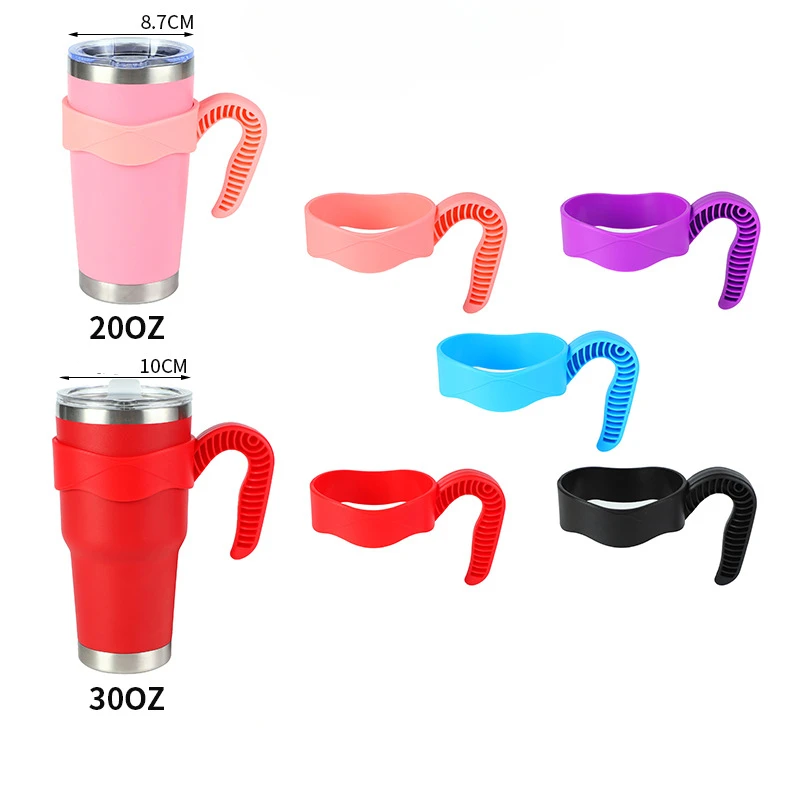 Rutschfester Griffhalter für 20 Unzen und 30 Unzen Tumbler-Becher, Kaffee-Wasserbecher, Flaschen, Zubehör, passend für Reisen, tragbar, isolierter Kunststoff Image