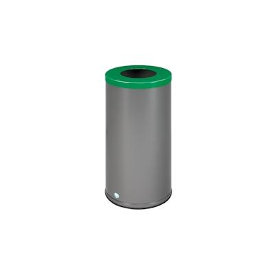 PROREGAL Robuster Wertstoffsammler mit Deckel | 70 Liter, HxBxT 70x36,5x36,5cm | Verzinkter Stahl | Smaragdgrün | Mülleimer Abfalleimer Müllkorb Image