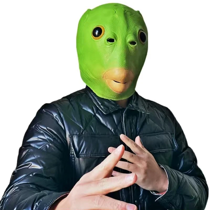 Lustige grüne Fischkopfmaske für Erwachsene, Karneval, Party, Latex, Halloween, Cosplay, Kostüm, Maske, Maskerade, Cosplay-Masken, gruselige Maske Image