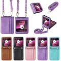 Per Motorola Moto Razr 40 custodia Ultra protettiva per Moto Razr 40 Ultra XT2321-1 borsa messenger custodia in pelle con cordino monopezzo