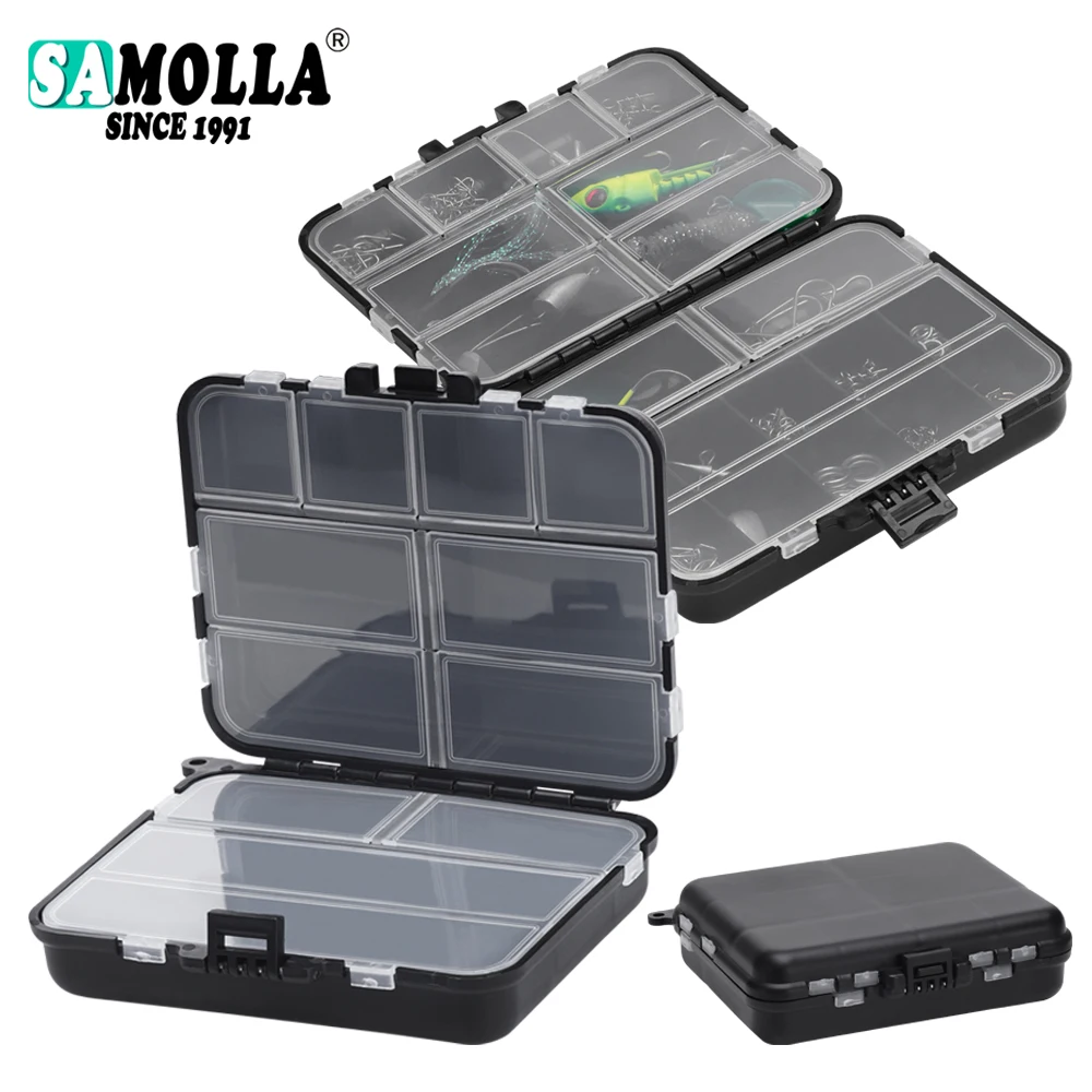 Scatole portaoggetti per esche per attrezzatura da pesca, organizer portatile per ganci per esche su entrambi i lati, mini scatola da pesca per esche utili