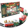 Set di giocattoli elettrici per treni di natale con Set di binari per treni con suono leggero binari