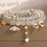Bracelet en perles de cristal Anime Sanurgente Cinnamoroll Bow pendentif Kawaii Cinnamorol Kuromi