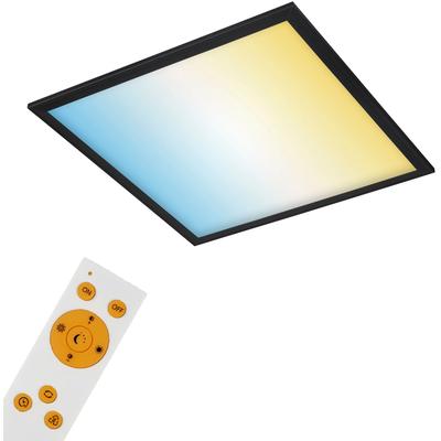 BRILONER LEUCHTEN LED Panel "Ultraflaches CCT LED Panel", schwarz-weiß (schwarzer rahmen), H: 6cm, Lampen, Deckenleuchte, schwarz, 1xLED/24W, Fernbedienung, Nachtlicht, LED Panels Image