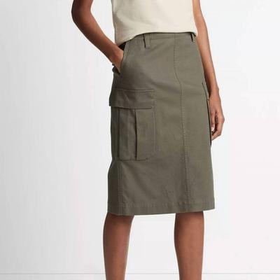 Vince Utility Cargo Skirt In 302 Npi Olive - Green