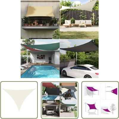 Prolenta Premium - The Living Store Sonnensegel Oxford-Gewebe Dreieckig 5x7x7 m Creme - Sonnensegel Image