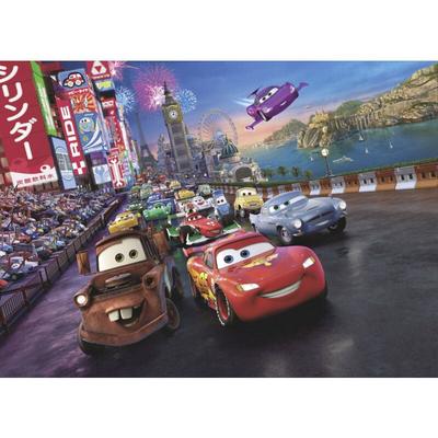 Fototapete Cars Race 184 x 254cm Disney Papiertapete Wandbild Autorennen - Komar