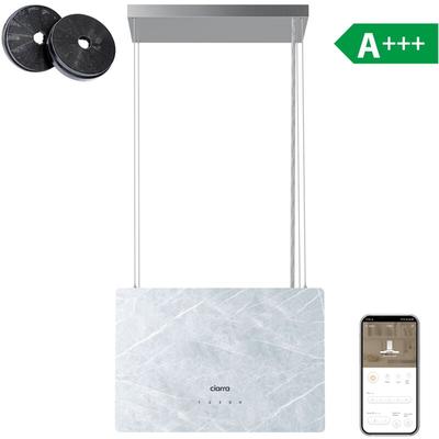 Ciarra - CD4850W Inselhaube Serie Pinnacle a+++ Ivory Mist Marmor 700m³/h Freihängend Image