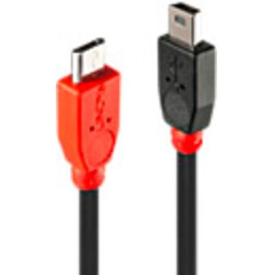 USB-Kabel usb 2.0 USB-Micro-B Stecker, USB-Mini-B Stecker 2.00 m Schwarz mit OTG-Funktion 3171