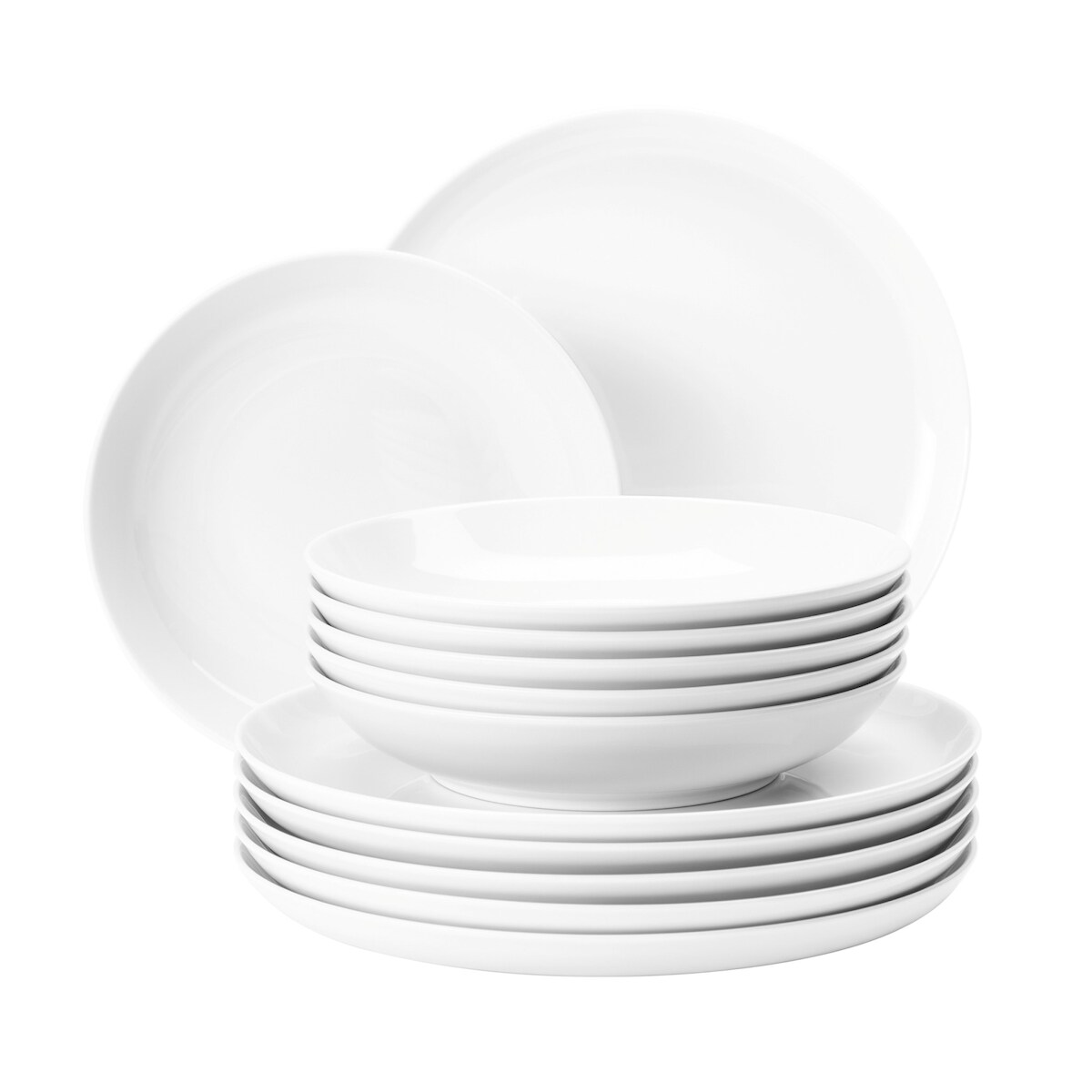 Tafelservice 12-teilig rund - Seltmann Weiden Lido weiß uni 3 Image