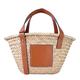 JAYAVENTURA Straw Basket Tote Bag for Women PU Leather Strap Hollow Woven Top Handle Straw Purses and Handbags, Brown-14in-medium, M, fashion