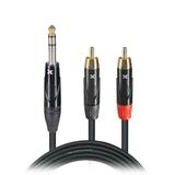 ProX XC-SYR03 3 Ft. Unbalanced 1/4 TRS-M to Dual RCA-M High Performance Audio Cable