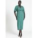 Plus Size Women's Tie Front Relaxed Maxi Dress by ELOQUII in Antique Green (Size 14)