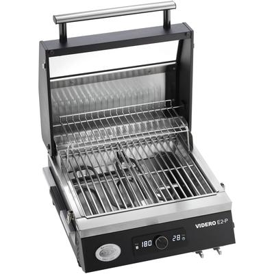 Elektrogrill RÖSLE "BBQ-Portable Videro E2-P" Kontaktgrill_Standgrill_Tischgrill_Teppanyakigrill schwarz tragbar, Variable Temperatursteuerung, Betrachtungsfenster