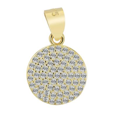 Ketten-Anhänger ADELIA´S "Damen Anhänger Kreis aus 925 Silber mit Zirkonia", gold, Schmuckanhänger, Damen