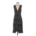 Plenty By Tracy Reese Casual Dress - Wrap V Neck Sleeveless: Black Print Dresses - Women's Size Small