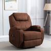 Brown Multi-purpose 360° Swivel Rocking Recliner with Eight-Point Massage and Heated, Remote Control, Cup Holder