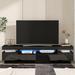 TV Stand,4 Open Shelves,High Gloss Entertainment Center for 75 Inch TV,TV Cabinet with 16-color RGB LED Color Changing Lights