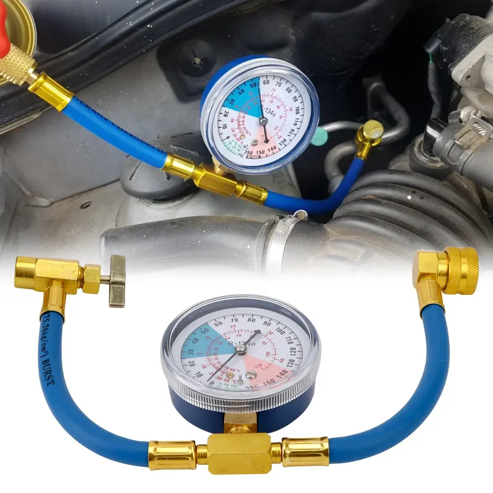 R134a Klimaanlage Freon Lades ch lauch Messgerät Set Auto Klimaanlage Kältemittel füller AC Rohr Werkzeug Zubehör Image