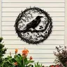 Metal Crow Wall Art Bird on a Branch Wall Decor Gothic Crow Wall Sign Design unico Home Decor
