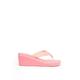 Elle Womens 'AGNES' Wedge Thong Sandal - Coral Pu - Size UK 4 | Elle Sale | Discount Designer Brands