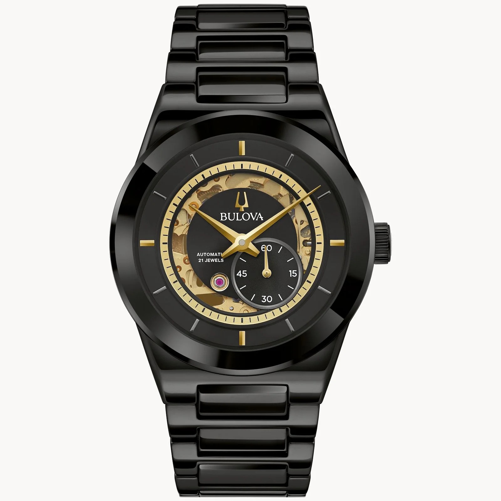 Bulova Millennia Collection Mens Black Watch 98A291 Ceramic - One Size | Bulova Sale | Discount Designer Brands
