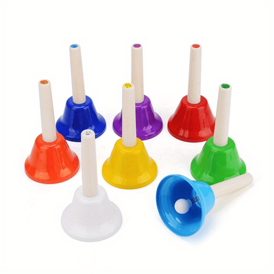 TEMU Eight-tone Hand Bell Musical Instrument Tone Bell Melody Bell Percussion Instrument Accessories