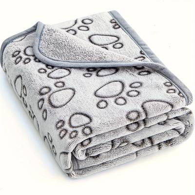 TEMU 1pc Soft Cozy Fleece Pet Blanket - Paw , Tear-resistant & Machine Washable - Warm Comfortable Blanket For Small, Medium, Large Dogs & Small Pets, Animalthemed Decor | Plush Texture Image