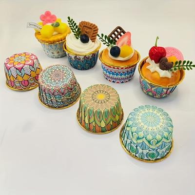"TEMU **"50-pack Heat-resistant Baking Cups - Greaseproof Muffin Liners For Home & Professional Baking, Birthdays, Weddings (large Disposable Paper Molds, Holds Shape)"**" Image