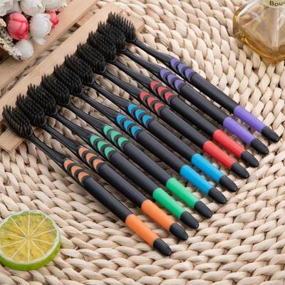 10pcs, Bamboo Charcoal Adult Soft Hair Toothbrush,...