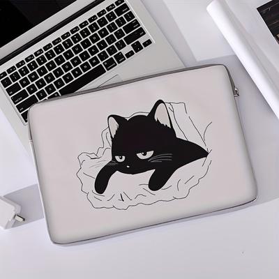 Cat Pattern Print Laptop Bag, Simple Briefcase, La...