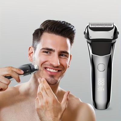 Electric Razor For Men, Rechargeable Wet/dry Foil Shaver, Led Display Men's Electric Shaver, Holiday Gift Father's Day Gift