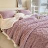 1pc Double-sided Lamb Wool Bed Blanket Taffeta Fuzzy Blanket Warm Multi-purpose Bed Blanket Purple Small Fresh Blanket Warm Quilt Living Room Sofa Throw Blanket Nap Blanket Multi-purpose Blanket