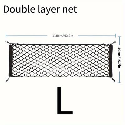 TEMU 1pc Car Trunk Storage Mesh Bag, Luggage Cargo Storage Net, Car Trunk Storage Net Pocket, With Hooks, Car Interior Accessories, Car Accessories