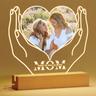1pc Personalized Custom Photo Led Light, Mother's Day Present, Wooden Stand Night Light, Present For Mom From Daughter Son, Customized Mom Birthday Present