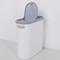 TEMU 1pc Bathroom Trash Can, Household Creative Slit Trash Can, Bathroom Press Type Trash Can With Lid, Simple Paper Basket, Large Capacity Trash Can, Home Essential