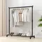 Movable Clothes Drying Rack Telescopic Heavy-Duty Metal Clothing Rack On Wheels Adjustable Garment