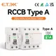 ETEK RCD 2P 4P Residual Current Circuit Breaker 30mA Electromechanic RCCB Type A 25A 32A 40A 63A 80A 100A EKL6-100H