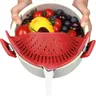 Pot Strainer and Pasta Strainer - Adjustable Silicone Clip On Strainer for Pots Pans and Bowls -