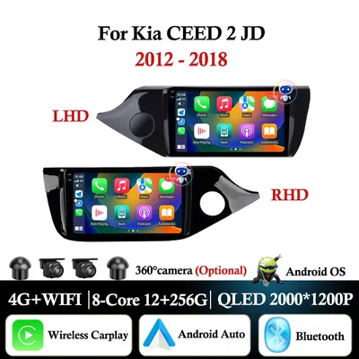 Android Auto Carplay For Kia CEED 2 JD 2012 - 2018 Car Radio Stereo Multimidia Player GPS Navi Bluetooth DSP Stereo QLED Screen