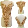 Yellow Beaded Sequins 3D Lace Sewing Rhinestones Appliques For Clothes Patches Appliques Bodice