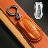 1pc Smart Car Key Cover Fob Leather Case Keyring Holder Shell for Geely Tugella 2020 Boyue Atlas Pro