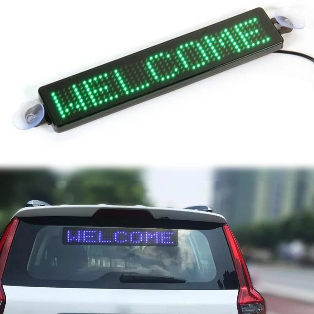 12V Car Led Programmable Sign Moving Scrolling Message Display Board Screen Car Accessories Remote Control Advertising Screen